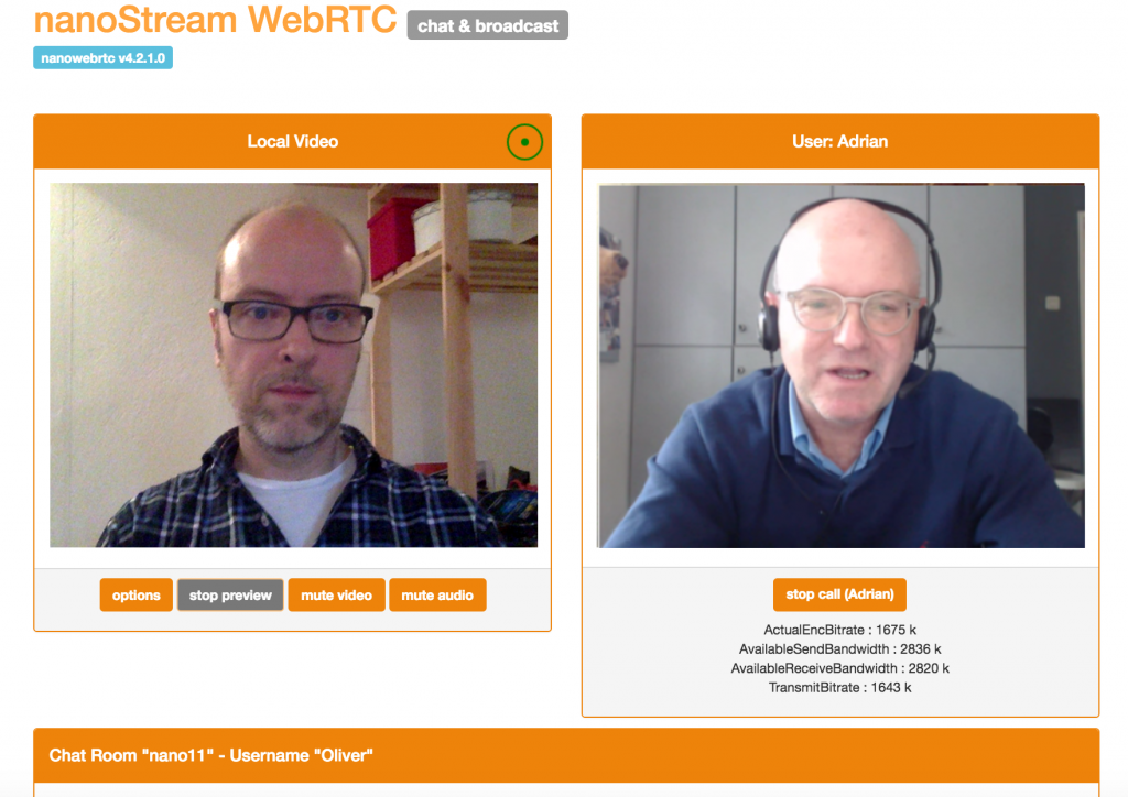 Demo of interactive live streaming with nanoStream plugin-free products.