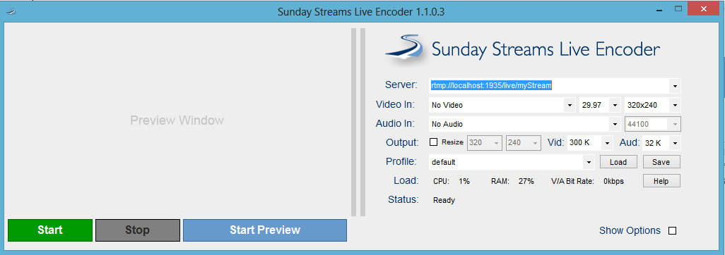 Sunday Streams Live Encoder