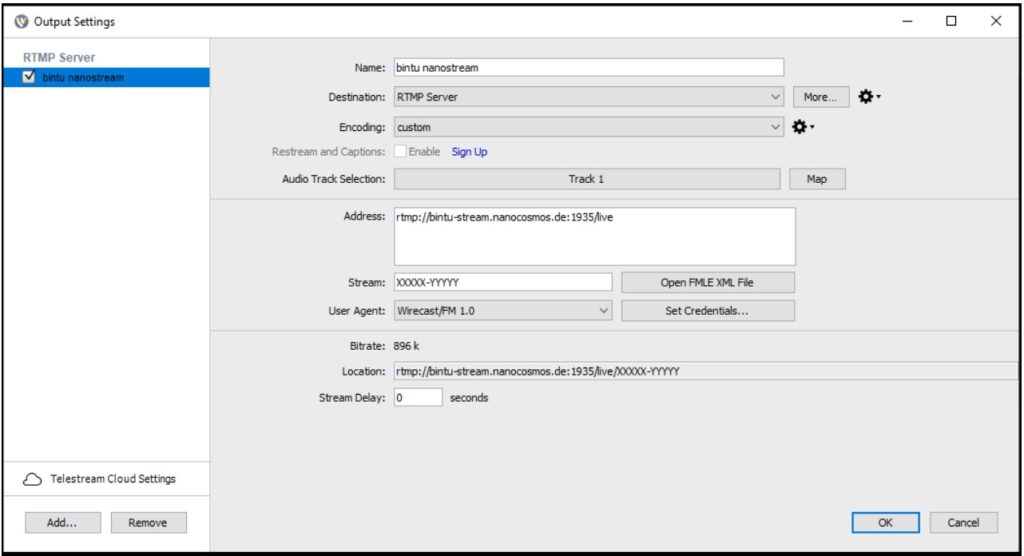 Wirecast - Output Settings