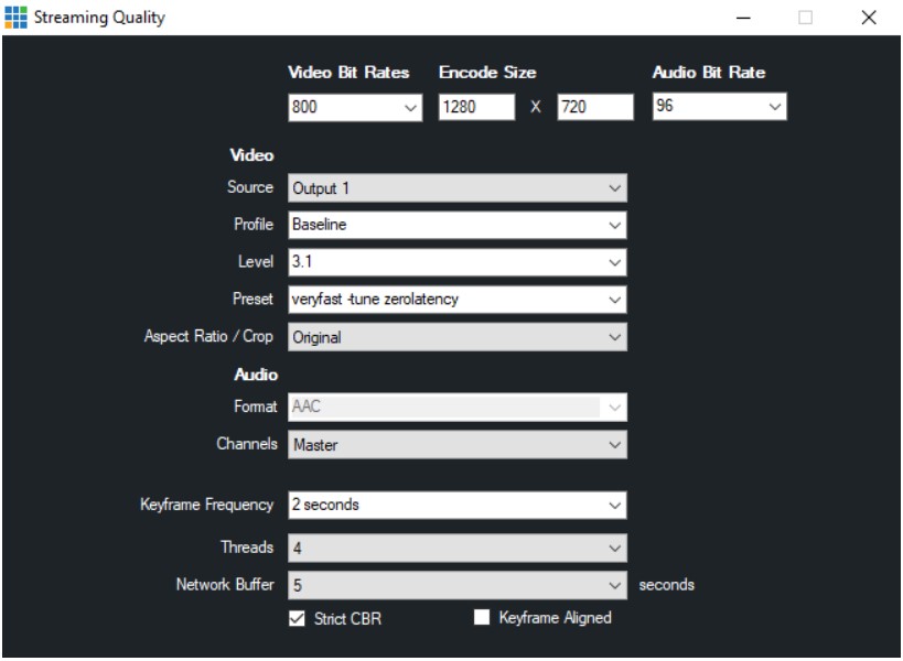 vMix - Streaming Quality