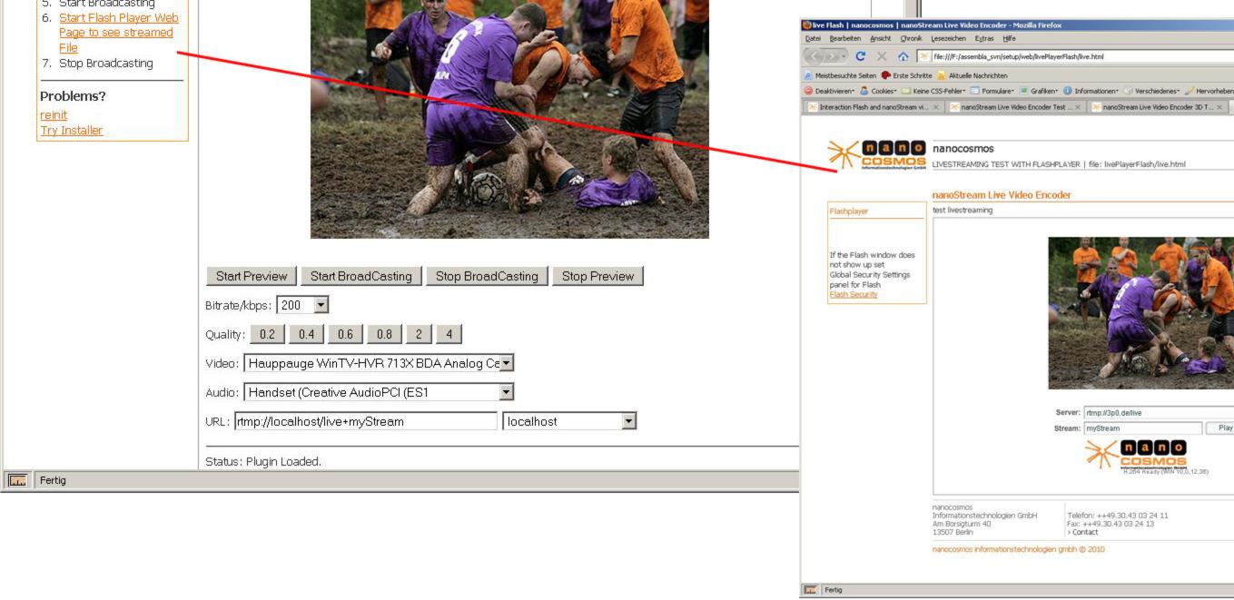 nanoStream Live Video Encoder Browser Plugin